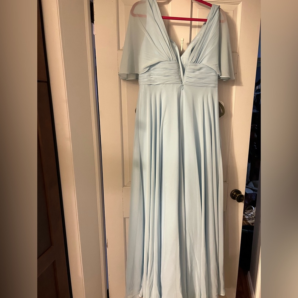 Azazie Pamela bridesmaids dress Sky Blue